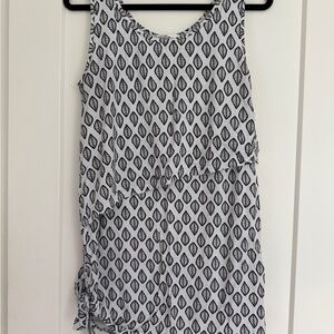 LATCHED MAMA Sleeveless Black and White Patterned Nursing Tank L